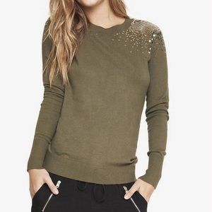 Express Sequin Epaulettes Sweater
